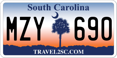 SC license plate MZY690