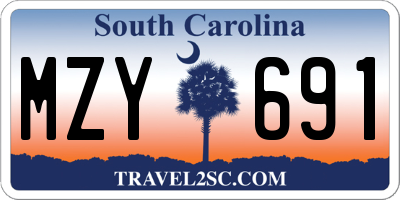 SC license plate MZY691