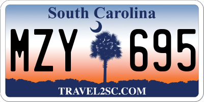 SC license plate MZY695