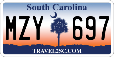 SC license plate MZY697