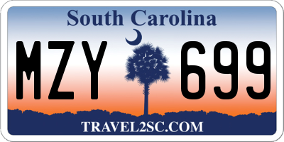 SC license plate MZY699
