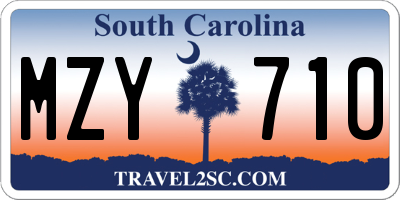 SC license plate MZY710