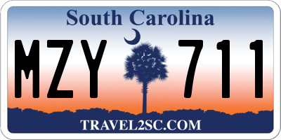 SC license plate MZY711