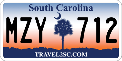 SC license plate MZY712