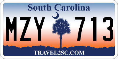 SC license plate MZY713