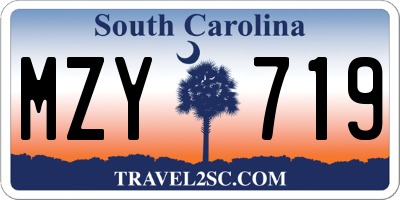 SC license plate MZY719