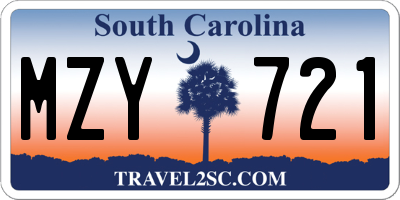 SC license plate MZY721
