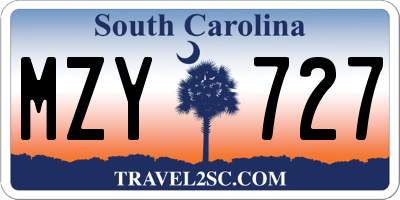 SC license plate MZY727