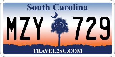 SC license plate MZY729