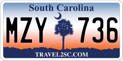 SC license plate MZY736