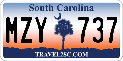 SC license plate MZY737