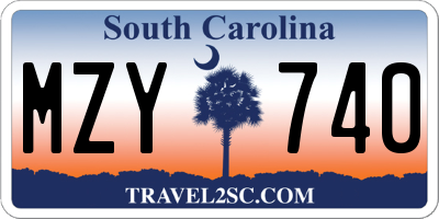SC license plate MZY740