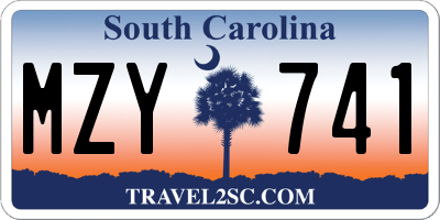 SC license plate MZY741