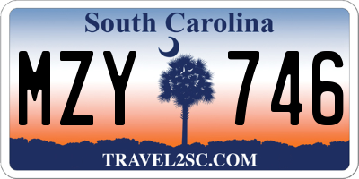SC license plate MZY746