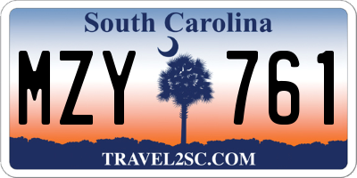 SC license plate MZY761