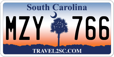 SC license plate MZY766