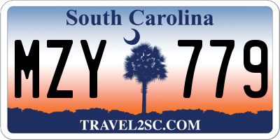 SC license plate MZY779