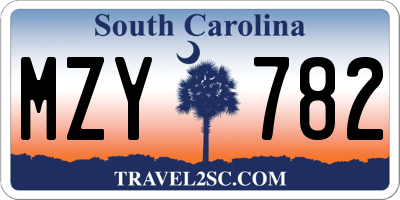 SC license plate MZY782