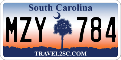 SC license plate MZY784