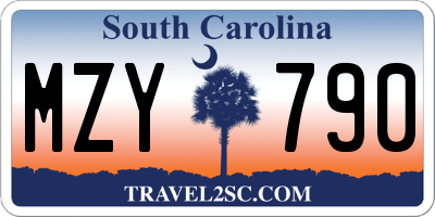 SC license plate MZY790