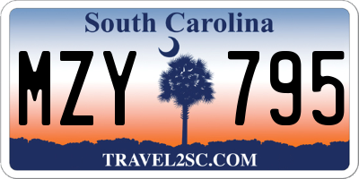 SC license plate MZY795