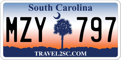 SC license plate MZY797