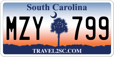 SC license plate MZY799