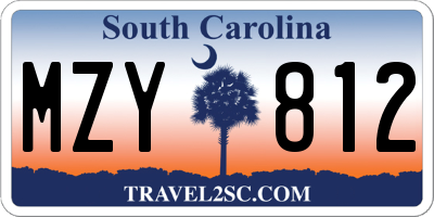 SC license plate MZY812