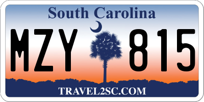 SC license plate MZY815