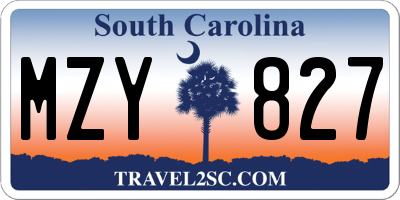SC license plate MZY827