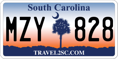 SC license plate MZY828