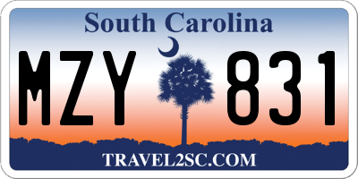 SC license plate MZY831