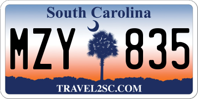 SC license plate MZY835