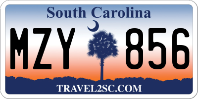 SC license plate MZY856