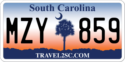 SC license plate MZY859
