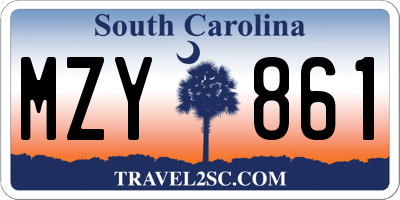 SC license plate MZY861