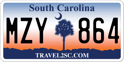 SC license plate MZY864