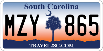 SC license plate MZY865