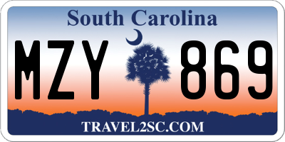 SC license plate MZY869