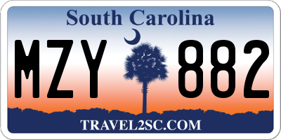 SC license plate MZY882
