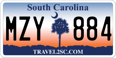 SC license plate MZY884