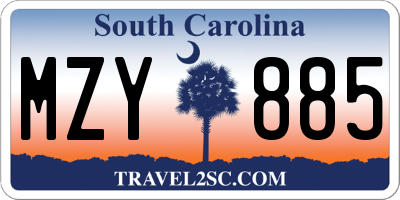 SC license plate MZY885