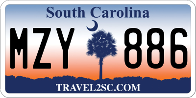 SC license plate MZY886
