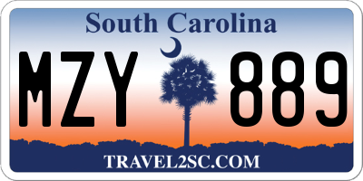 SC license plate MZY889