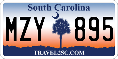 SC license plate MZY895