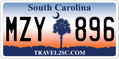 SC license plate MZY896