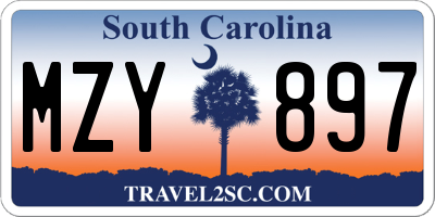 SC license plate MZY897