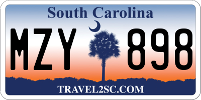 SC license plate MZY898