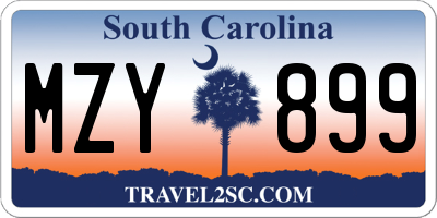 SC license plate MZY899