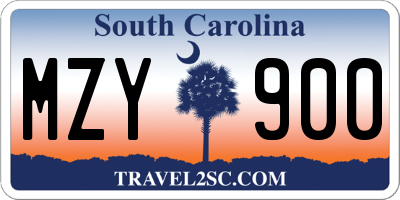 SC license plate MZY900